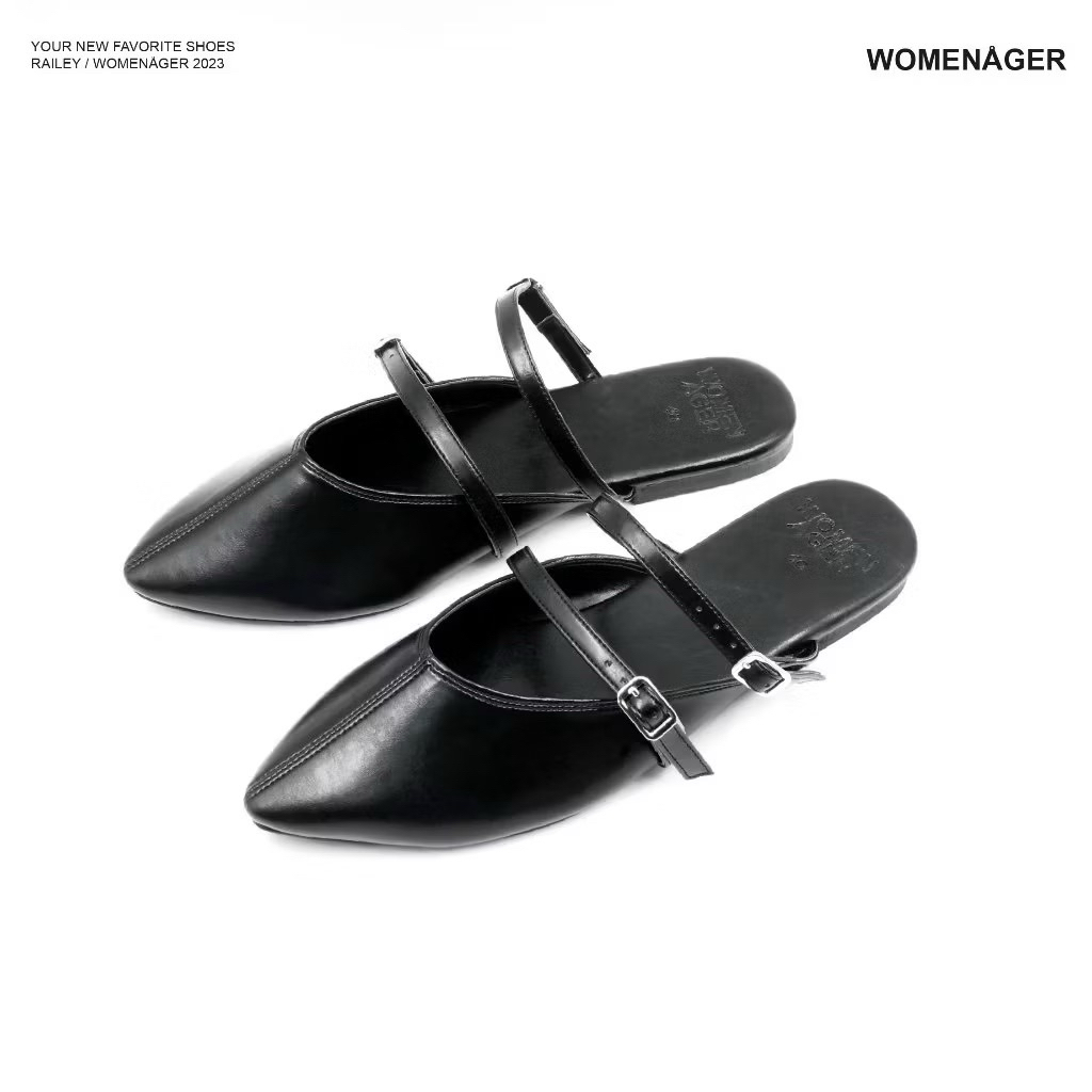ส่งต่อรองเท้า Womenager Railey Classic (Black Leather)