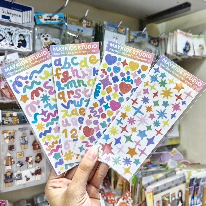 Deco Sticker สติกเกอร์ตกแต่งรวมลาย สีสันสดใส ประกายวิบวับสะดุดตา!🌈[Maykids Studio]