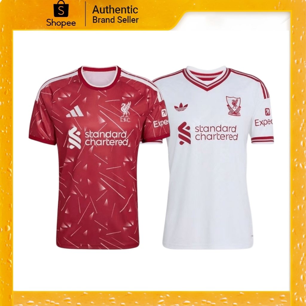 【ของแท้ 100%】Adidas Liverpool Soccer Shirt เสื้อกีฬาฟุตบอลแขนสั้น ระบายอากาศ