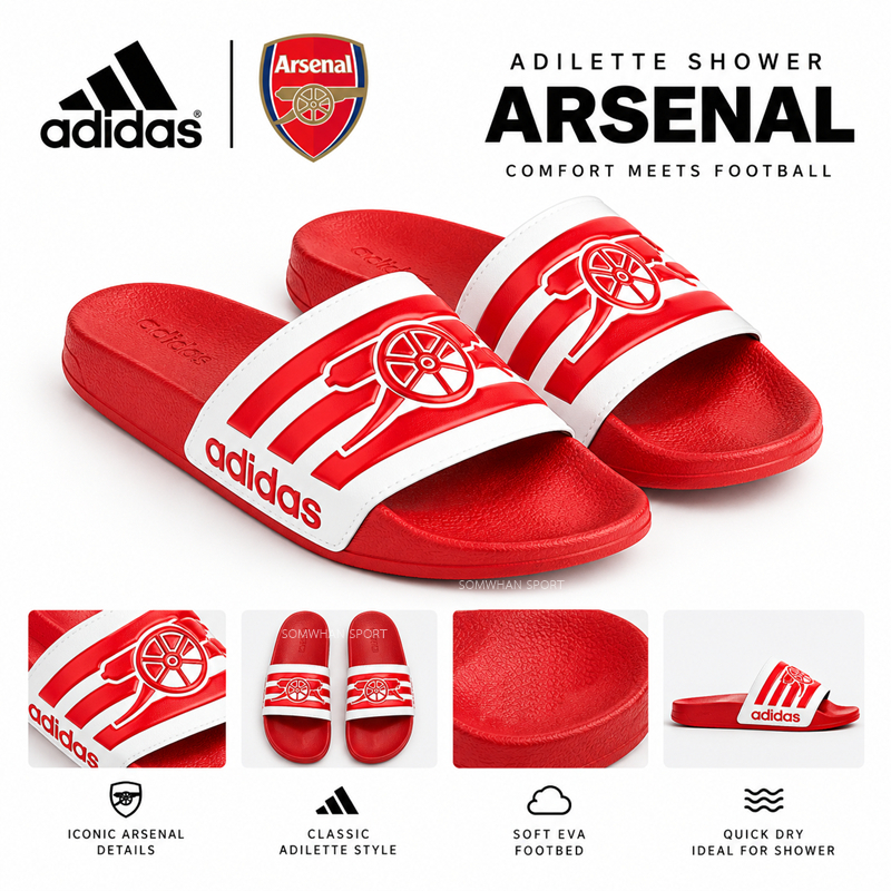 NEW!! รองเท้าแตะ Adidas Adilette Shower Arsenal 2025/2026 ลิขสิทธิ์แท้ 100%