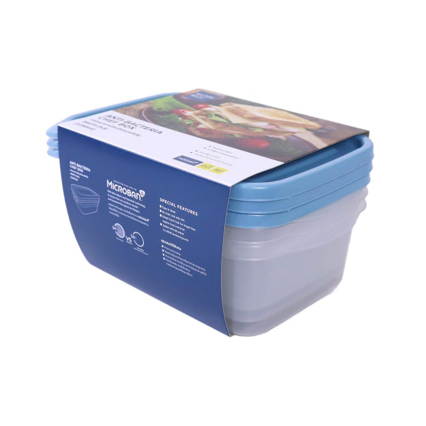 Superlock รุ่น 6073 กล่องถนอมอาหาร รุ่น Chef Box ทรงสี่เหลี่ยม 1050 มล. แพ็ก 3 กล่อง ปราศจากสารก่อมะเร็ง (BPA Free)