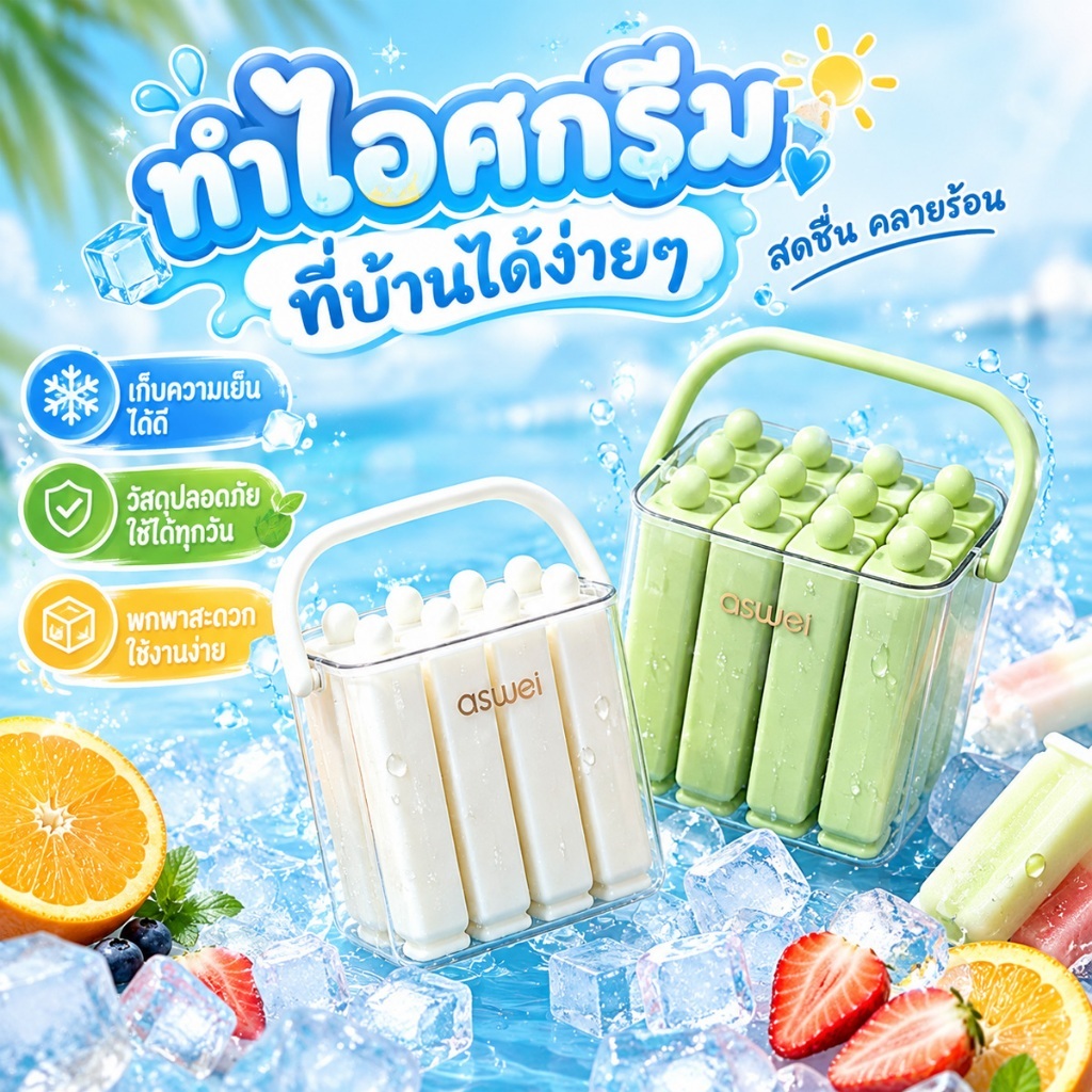 ถาดน้ําแข็งแถบยาว แม่พิมพ์น้ำแข็งแท่งยาว12ซิลิโคนพร้อมฝาปิดแม่พิมพ์ไอติมเก่าแม่พิมพ์ซิลิโคนทําน้ําแข็งสําหรับตู้แช่แข็ง
