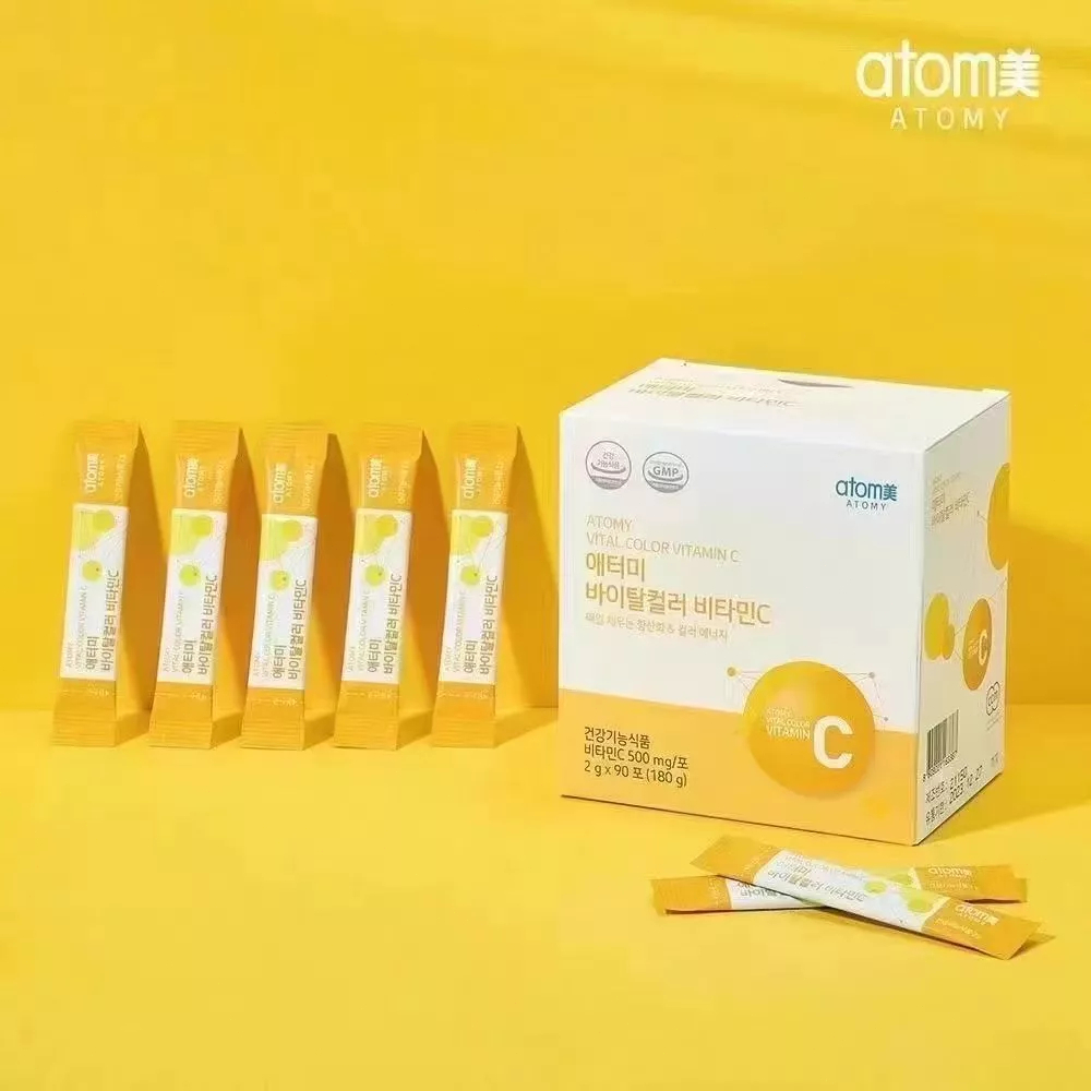 [สินค้านำเข้าราคาจากเกาหลี] Atomy Vitamin C 500mg แอทต้ามี ผงวิตามินซี รสมะม่วงและส้ม 90 ซอง ของแท้ 