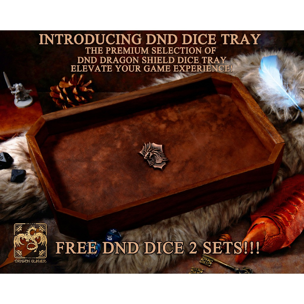 Dragon Shield Dice Tray | Faux & Genuine Leather | RPG Dice Tray | Dungeons and Dragons Dice | DnD D