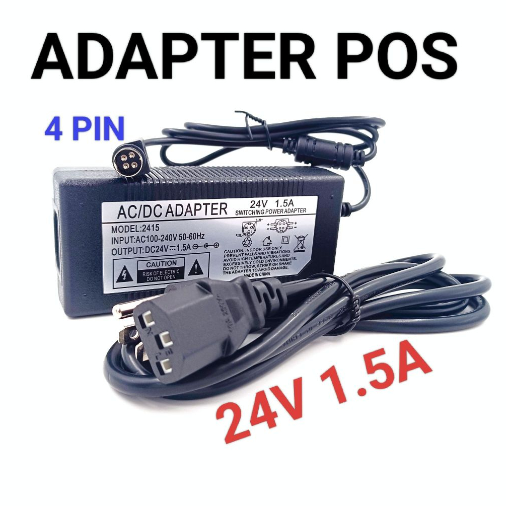 Adapter เครื่อง POS 4Pin 24V 1.5A ใช้กับเครื่อง Point Of Sale