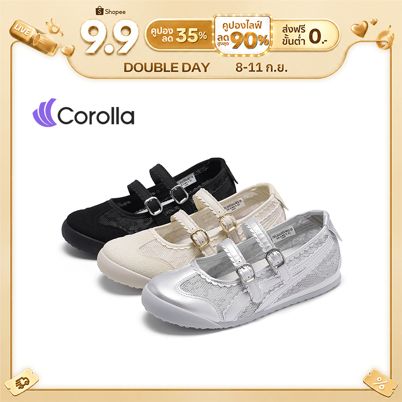 7.19 Corolla Airlace รองเท้าผู้หญิง Mary Jane ลูกไม้ สายคาดคู่ ดีไซน์หวาน พื้นนุ่ม เบา ใส่สบาย กันลื่น