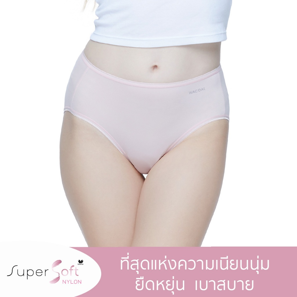 Wacoal Super Soft Nylon Half Panty กางเกงในนวัตกรรมเนียนนุ่ม รูปแบบครึ่งตัว รุ่น WU5S00H/WU3992 สีชม