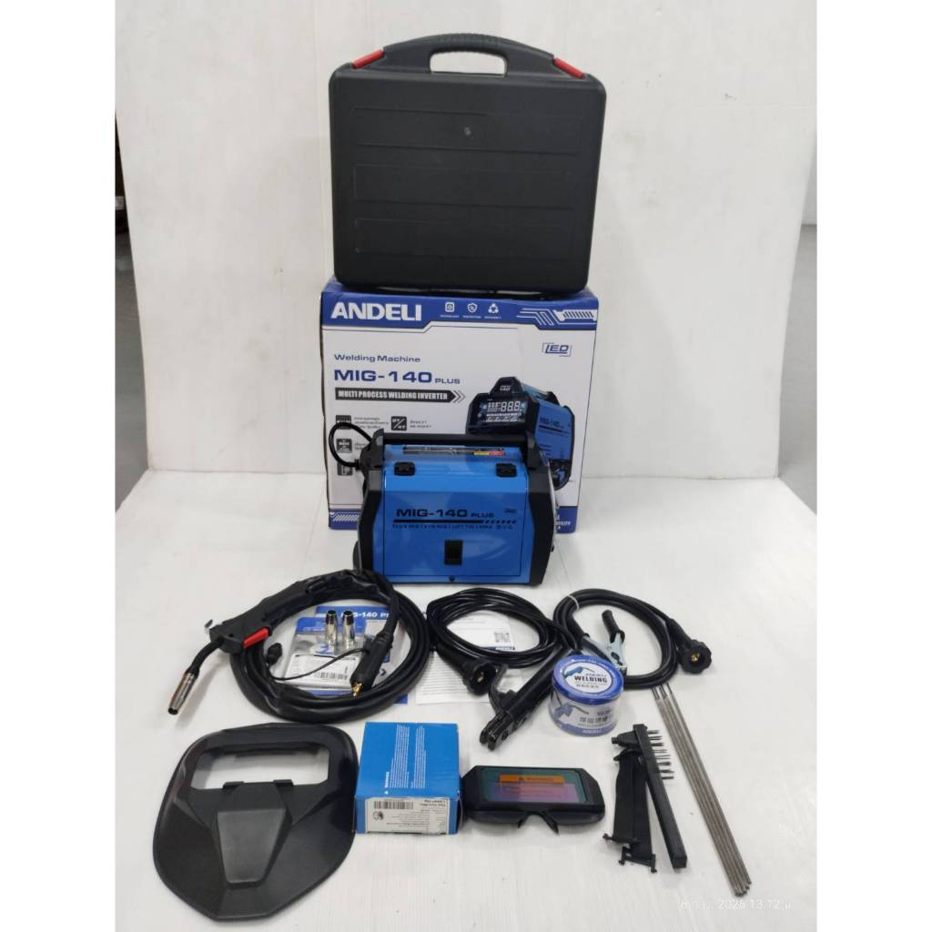 ANDELI ตู้เชื่อม3ระบบ MIG-MMA-TIG 💥รุ่นใหม่ล่าสุด Ver.6💥MIG-140PLUS+CASE (มีกล่องพลาสติกใส่เครื่อง) 