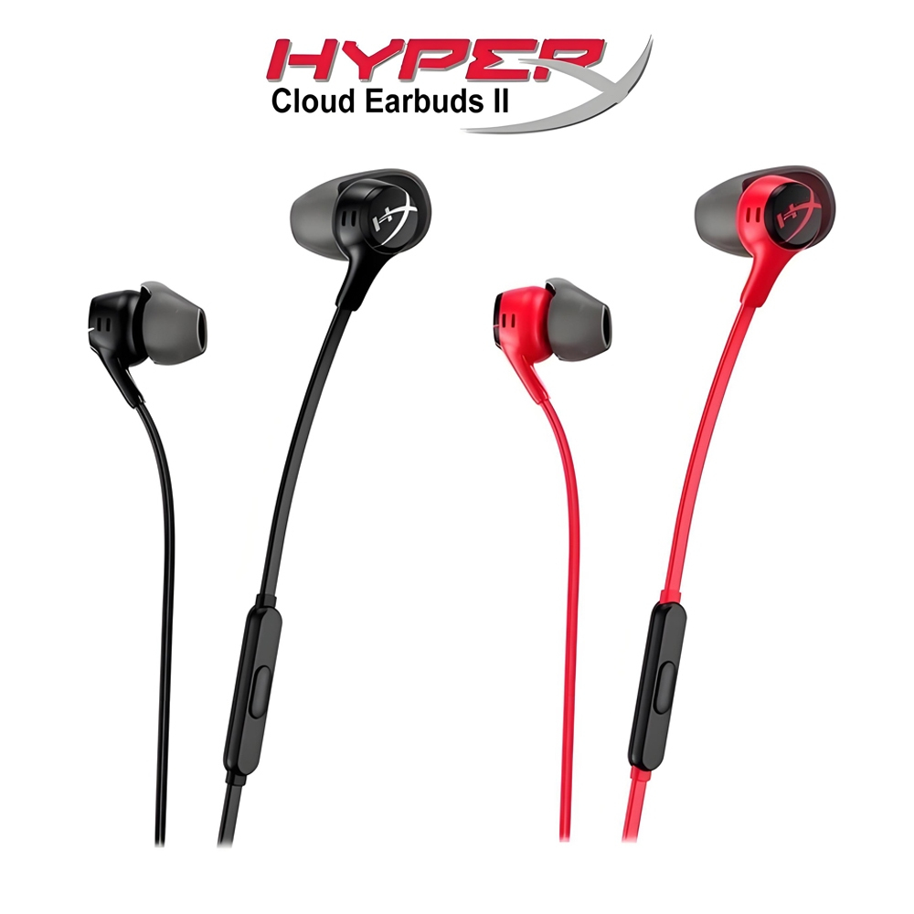 Hyperx Cloud Earbuds II หูฟังเอียร์บัด หูฟังแบบมีสาย หูฟังเกมมิ่ง หูฟังสําหรับเล่นเกมพร้อมไมโครโฟน