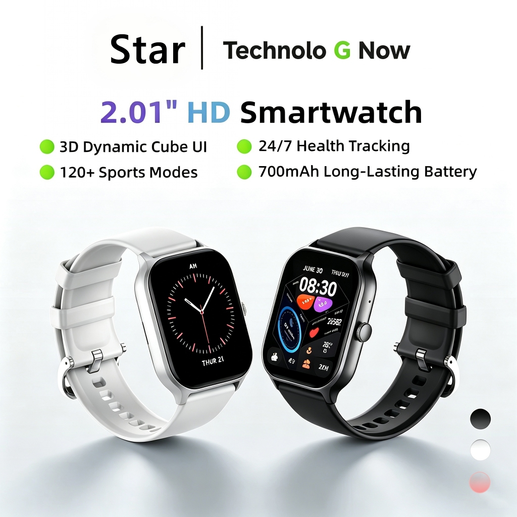 2026 Smart Watch สมาร์ทวอทช์หน้าจอโค้ง รับและโทรออก สนับสนุนภาษาไทย หน้าจอ 2.01นิ้ว กันน้ำ IP68 128โหมดสปอร์ต For REALME