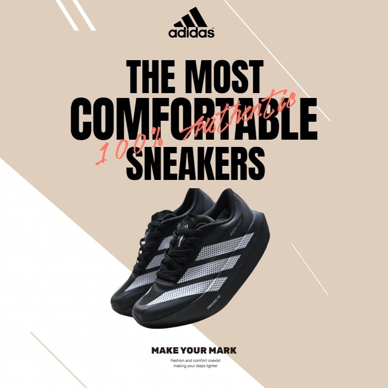 รับประกันของแท้ ✅adidas Adizero Evo SL 2 อッパーทำจากตาข่ายระบายอากาศ พื้นรองเท้าทำจากยาง Continental เ