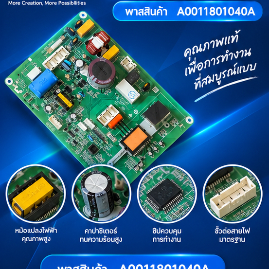 อะไหล่ของแท้/เมนบอร์ดแอร์คอยล์ร้อนไฮเออร์/Haier/A0011801040A/หลายรุ่น/Main Outdoor