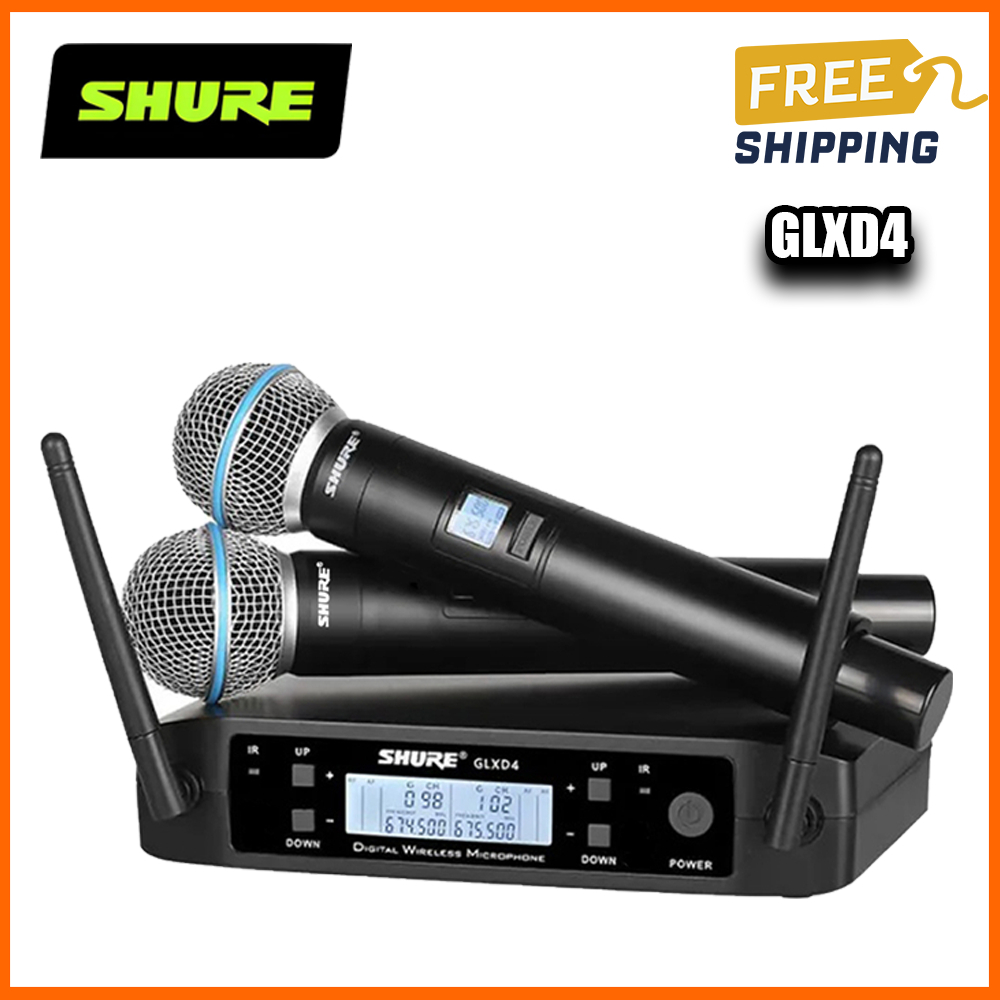 Shure GLXD4 BETA58A UHF ไมโครโฟนไร้สายมืออาชีพ Dual Mic สําหรับปาร์ตี้คาราโอเกะ