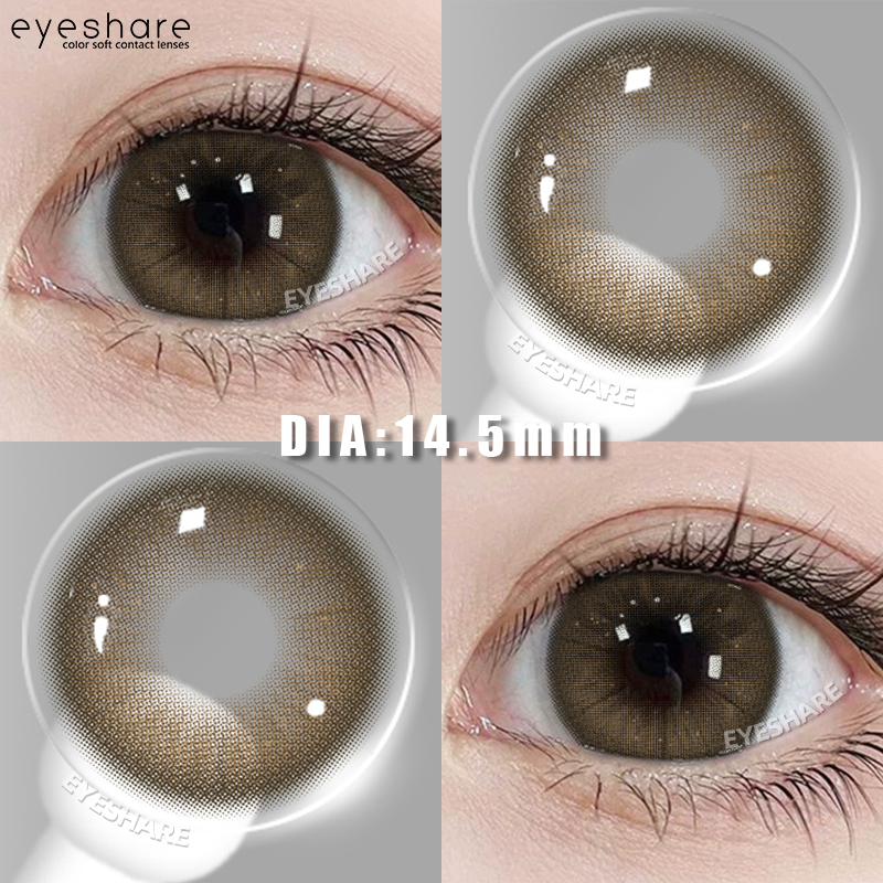 （COD）คอนแทคเลนส์ธรรมชาติหนึ่งคู่ Yosemite ดำ/น้ำตาล/ช็อกโกแลต/เทา 14.5 มม.ตาโต lens คอนแทคเลนส์แฟชั่น