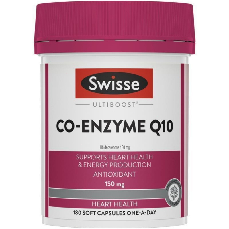 Swisse Ultiboost Co-Enzyme Q10 อัลตร้าบูส โคเอนไซม์ Q10 180 แคปซูล