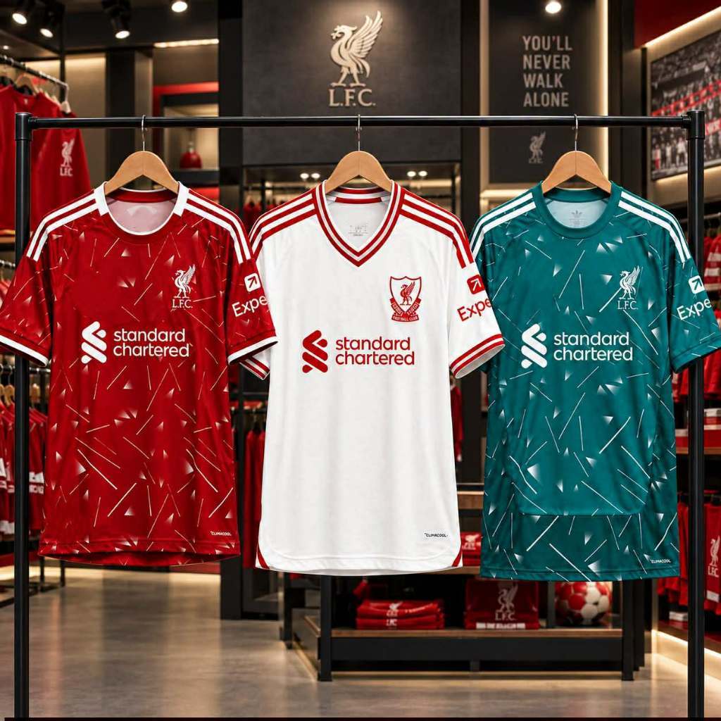 เสื้อบอลรุ่นใหม่ล่าสุดปี 2026 2027 (เสื้อพร้อม+กางเกง )รุ่นFull option ติดอาร์มครบเนื้อผ้านุ่มนิ่มใส
