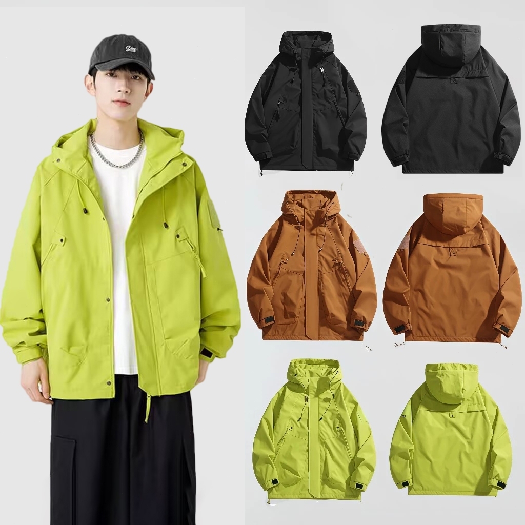 แจ็คแก็ตแขนยาว คู่รัก มีฮู้ด กันลมกันน้ำกันแดด กีฬา ปีนเขา เหมาะสำหรับฤดูฝนและทุกสภาพอากาศ  สำหรับผู้ชายและผู้หญิง
