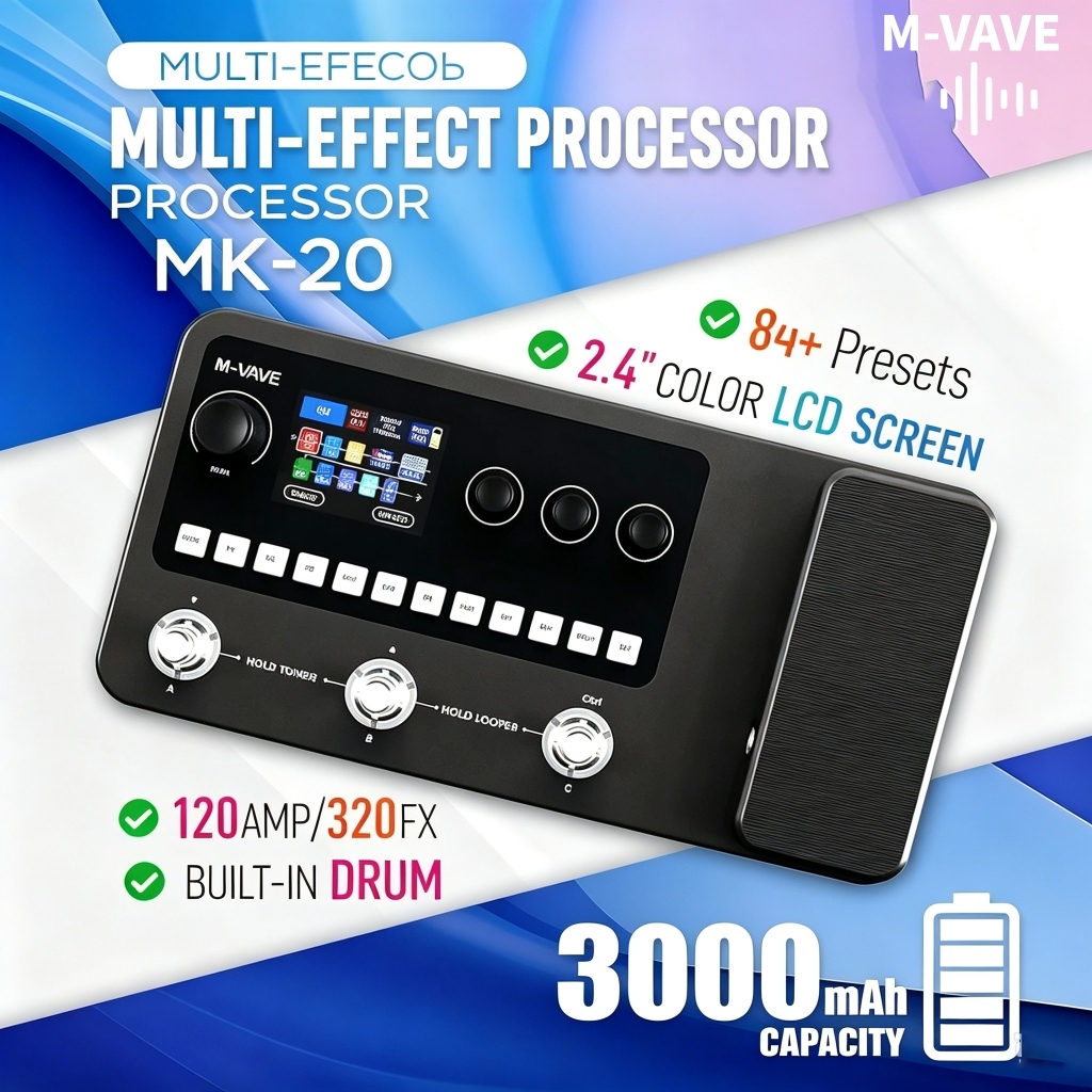 M-VAVE MK-20 Multi-Effect เอฟเฟคกีตาร์ มัลติเอฟเฟคกีตาร์ มัลติเอฟเฟค