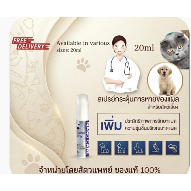 Nano Spray: Care20ml[แท้💯 Nano care spray สเปรย์พ่นแผลสัตว์เลี้ยง แบคทีเรีย เชื้อรา แผลในปาก 20ml