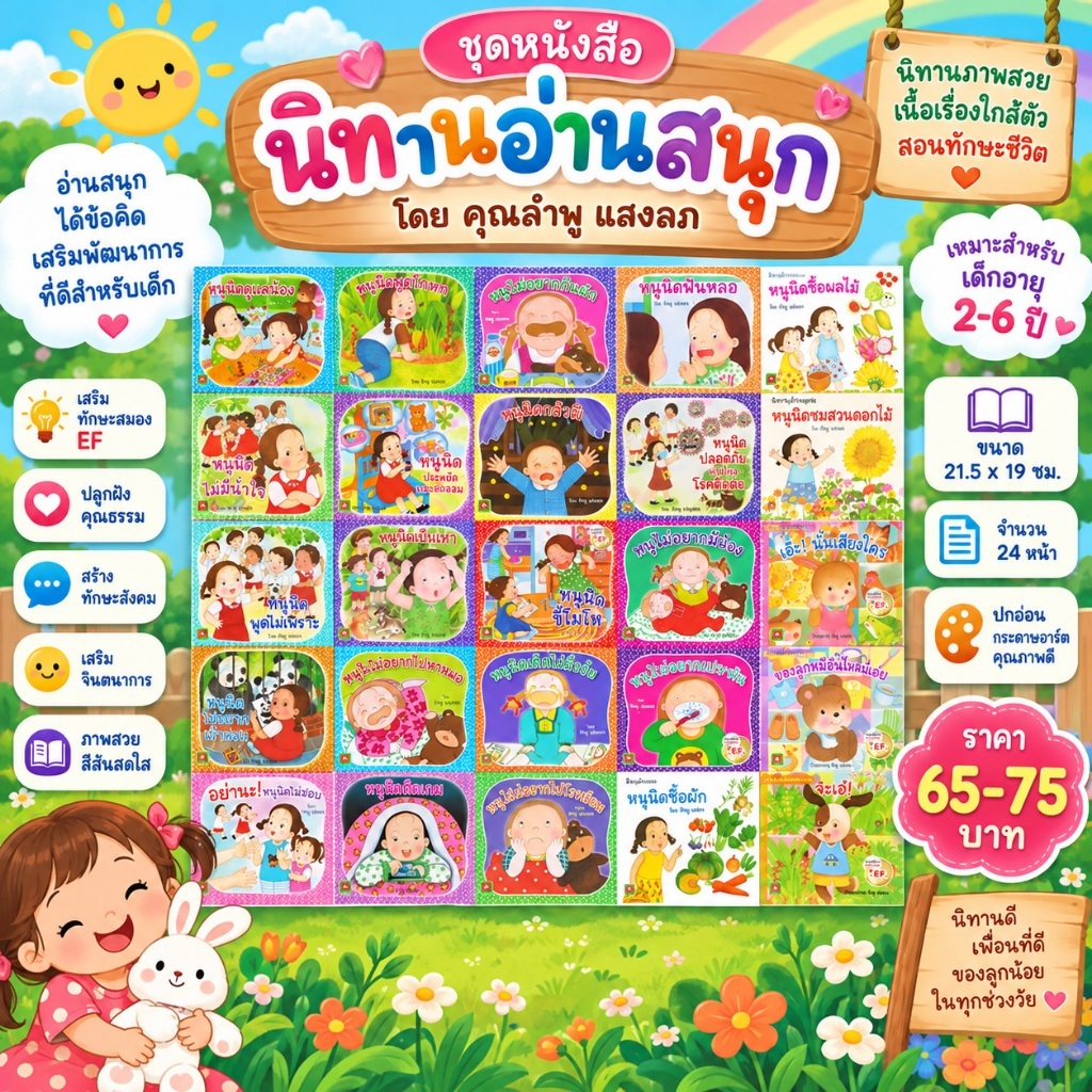 Aksara for kids หนังสือเด็ก นิทาน หนูนิด (รุ่น กระดาษหนา ) คละแบบ
