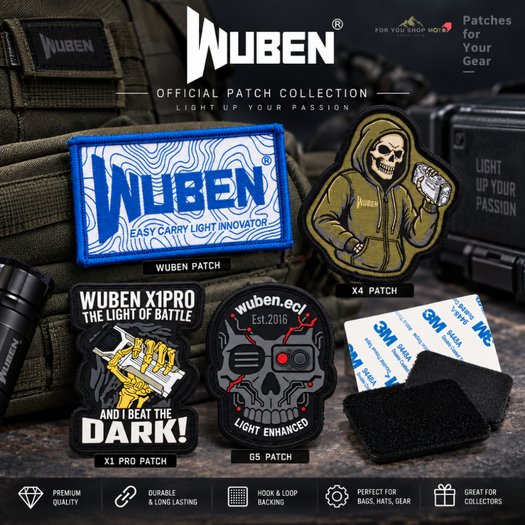 WUBEN Patch แผ่นแพทช์ติดกระเป๋า (ตีนตุ๊กแก) X4 X1 PRO G5 Velcro Patch สำหรับกระเป๋า หมวก และอุปกรณ์ 