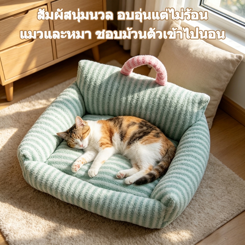🛋️ บ้านหมา ที่นอนแมว ที่นอนสัตว์เลี้ยง ที่นอนขอบตั้ง ที่นอนแมว เตียงสุนัข ขนาดใหญ่พิเศษ เบาะสัตว์เลี้ยง ที่นอนแมวใหญ่ รูปที่ 4