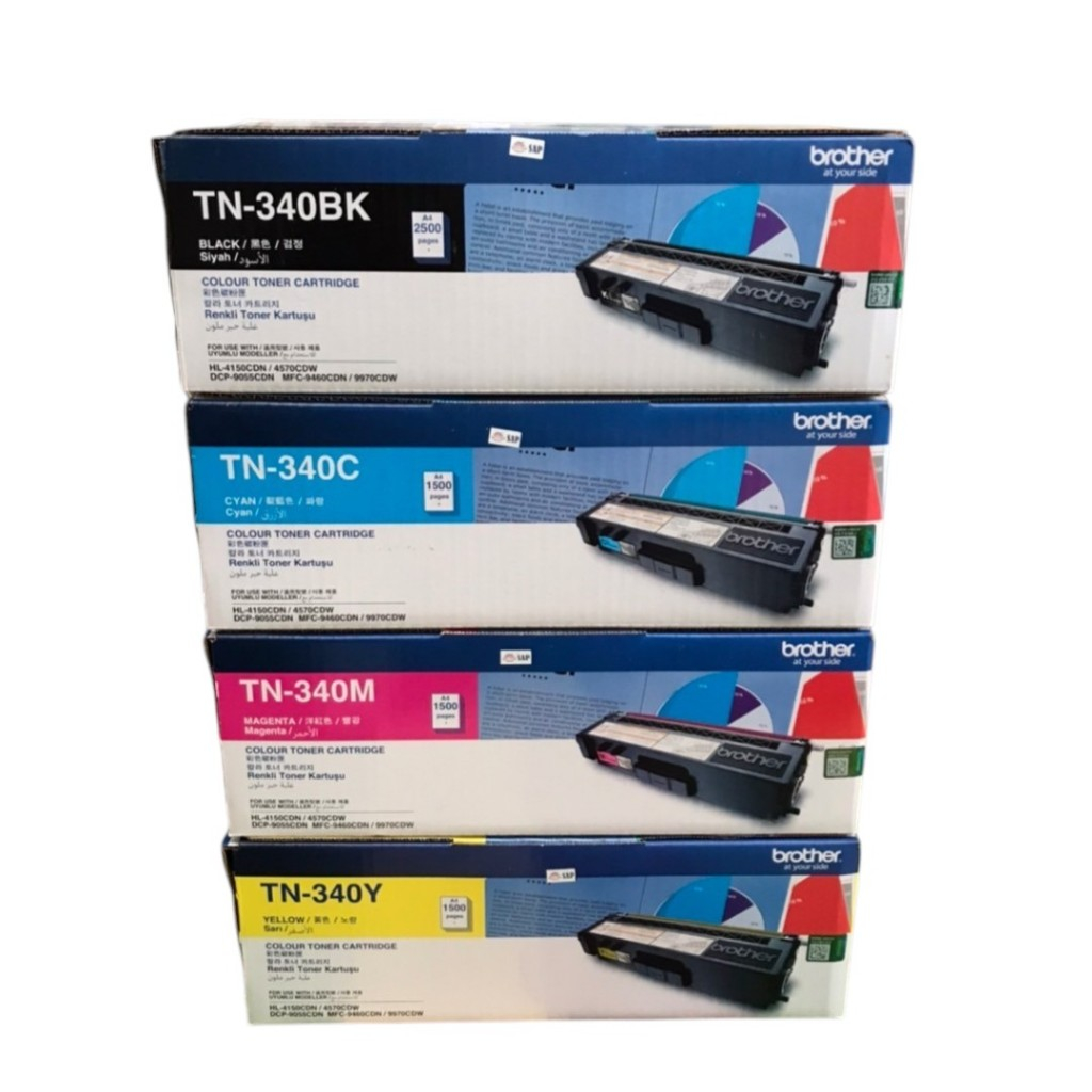 Brother TN-340 หมึกพิมพ์ Bk C M Y ของแท้ 100 %