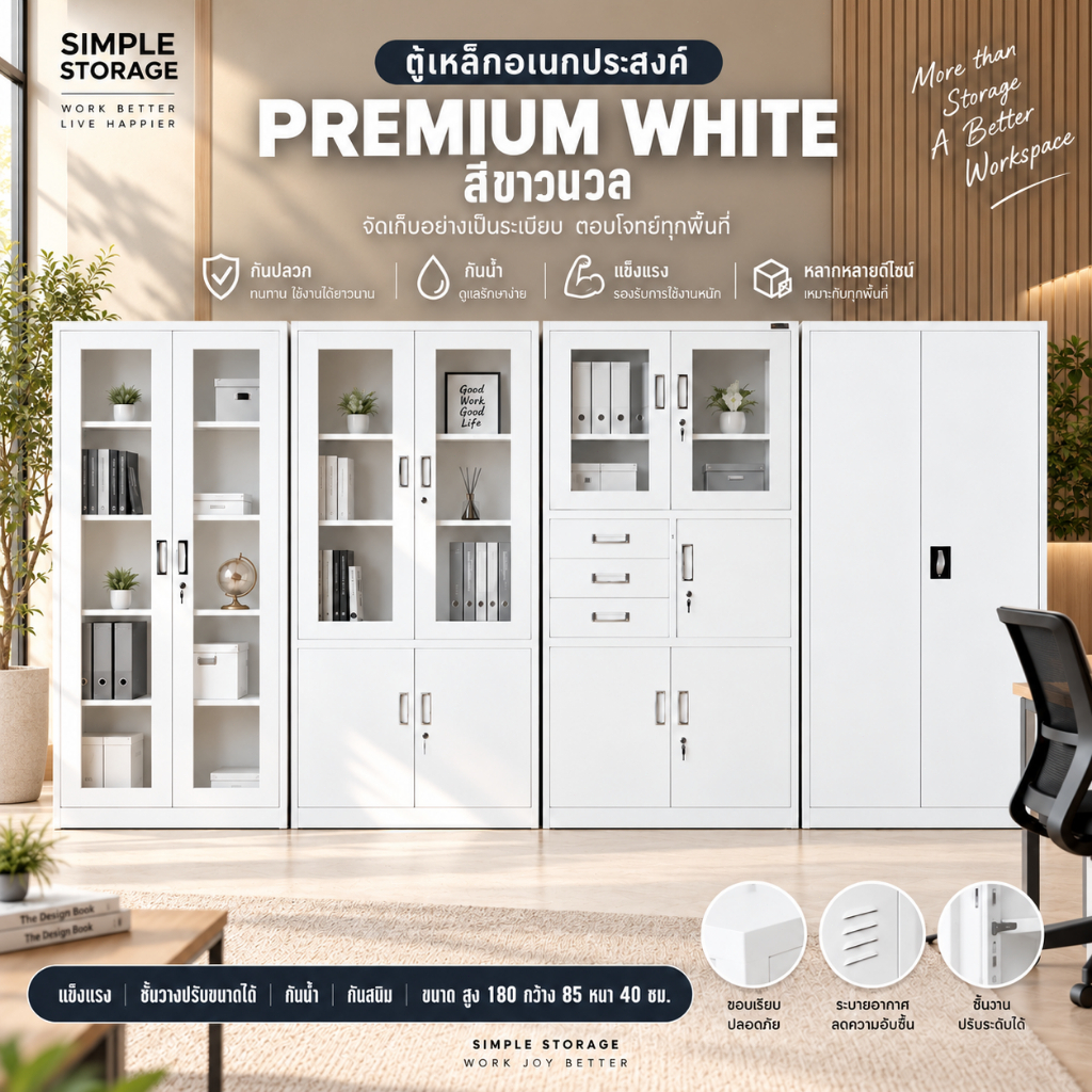 Simple Storage ตู้เหล็กเก็บของ ตู้เหล็กเก็บเอกสาร ตู้เอกสารเหล็ก ตู้เก็บของ ตู้เหล็ก ตู้ล๊อกเกอร์ ตู้โชร์กระจก ขนส