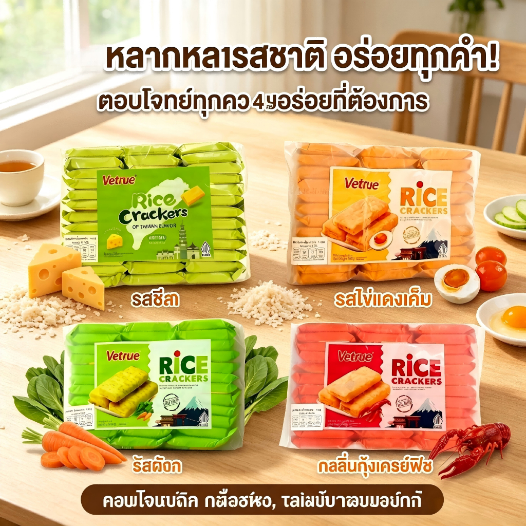 [พร้อมส่ง] ข้าวอบกรอบสไตล์ไต้หวัน THTB 300g เค้กข้าวไต้หวันแท้ กรอบฟู หอมละมุน ละลายในปาก ขนมข้าวพอง อบไม่ทอด ทานเพลิน