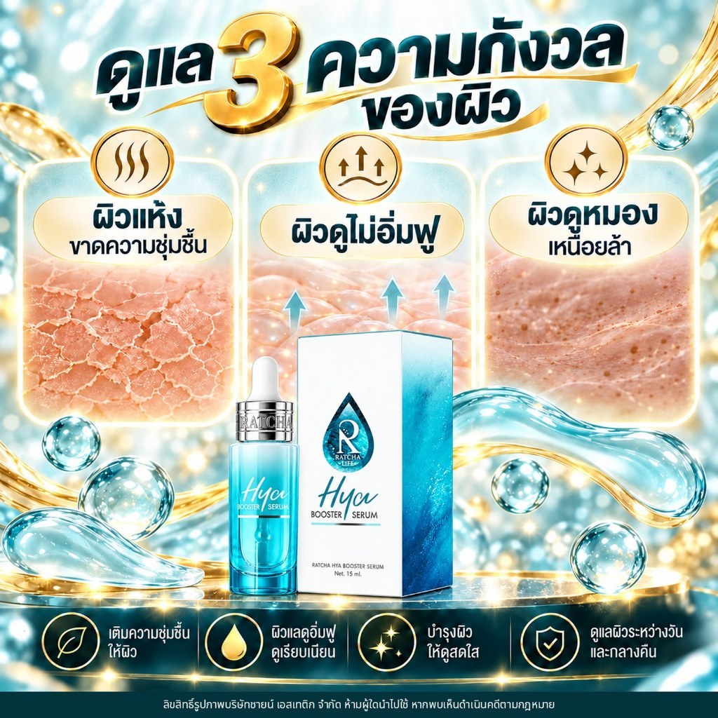 [ของแท้จากบริษัท มีQRสแกน]Hya Booster Serum รัชชา ไฮยา บูสเตอร์ เซรั่ม 1ขวด 15ml. ผิวชุ่มชื้น อิ่มฟู — صورة 3