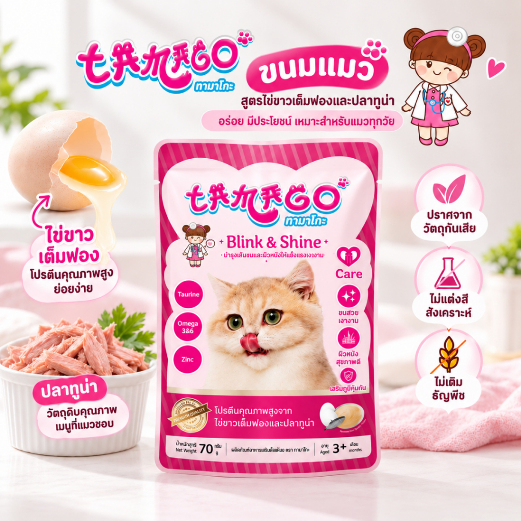 Tamago طعام قطط رطب Jumbo ‏Blink & Shine ‏(1+1) — صورة 4