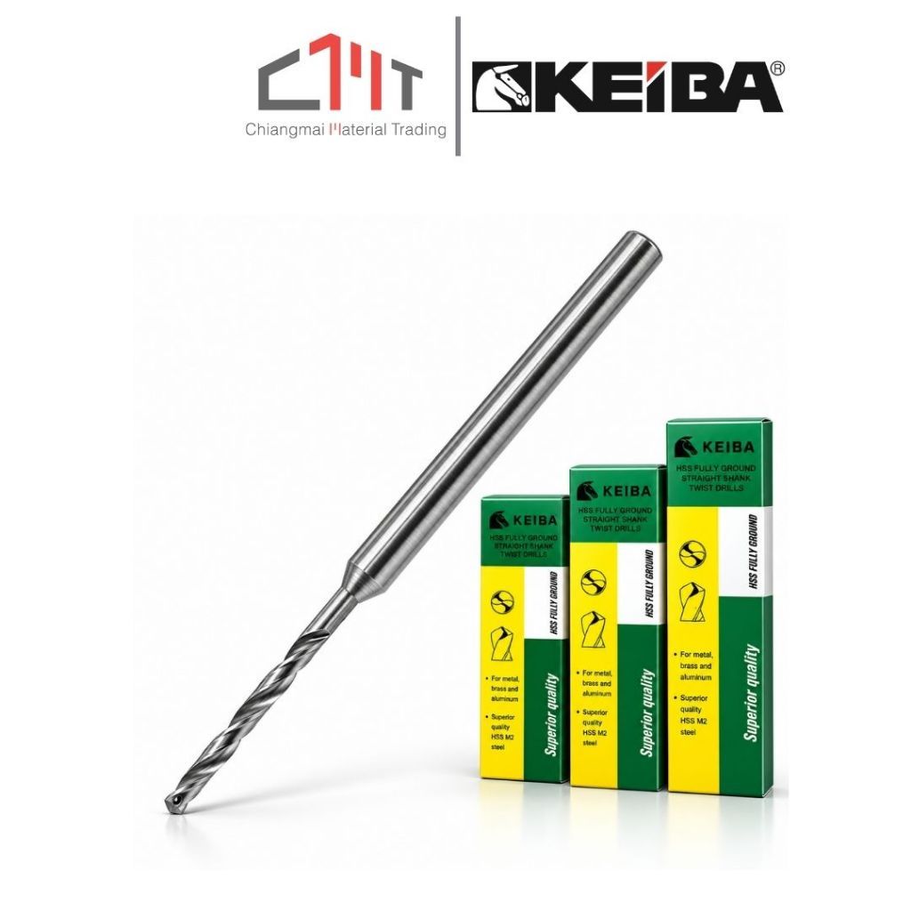 KEIBA ดอกสว่าน เจาะเหล็ก HSS แกน 2.3mm. ขนาด 0.6mm. - 2.0mm.(ขายเป็นกล่อง กล่องละ 12 ดอก)