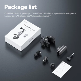 Telesin GoPro , DJI , Insta360 Aluminum Alloy Handlebar Mount ตัวหนีบอะลูมิเนียมยึดแฮนด์มอเตอร์ไซค์