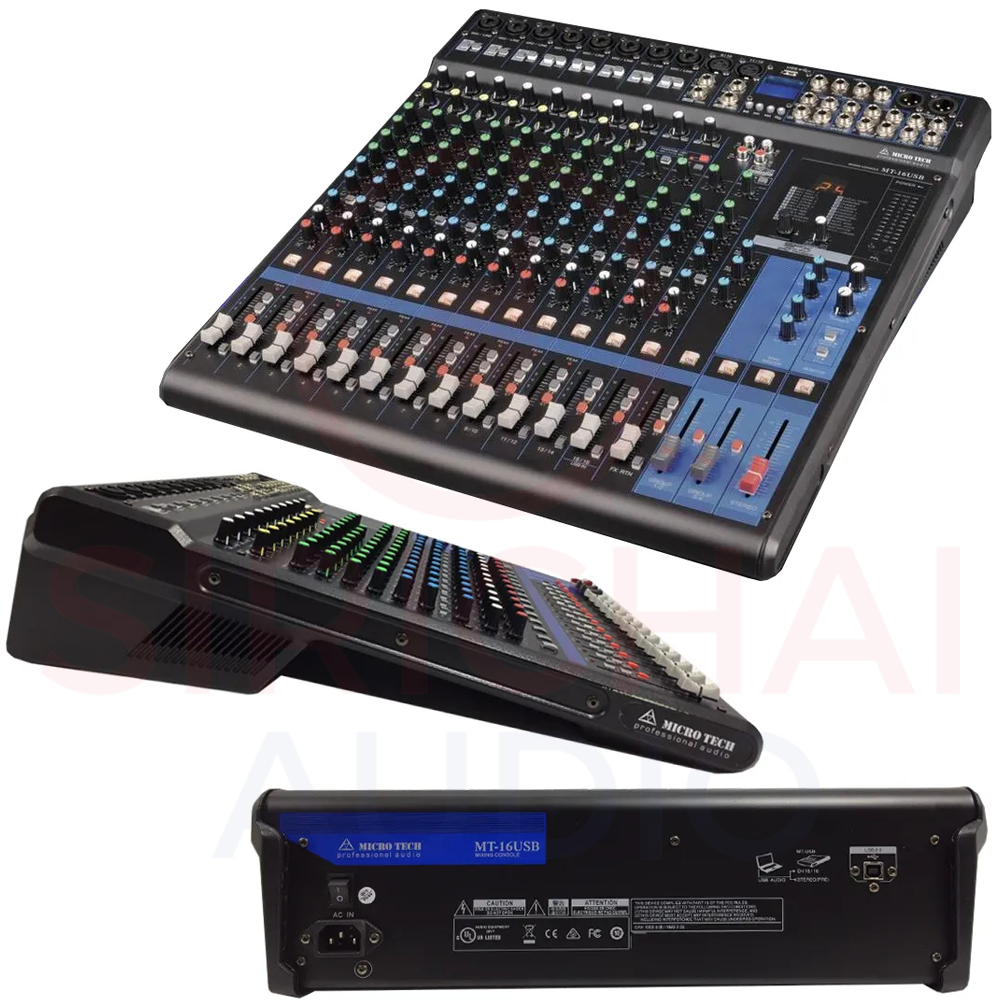MICROTECH MIXER MT-16USB มิกซ์ 16CH มี USB/BLUETOOTH interface MT16usb มิกเซอร์16ช่อง