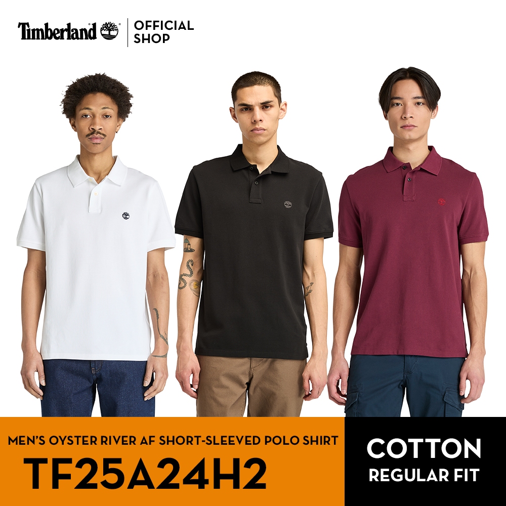 Timberland Men’s Oyster River Chest Logo Short Sleeve Polo เสื้อโปโล (TF25A24H2)