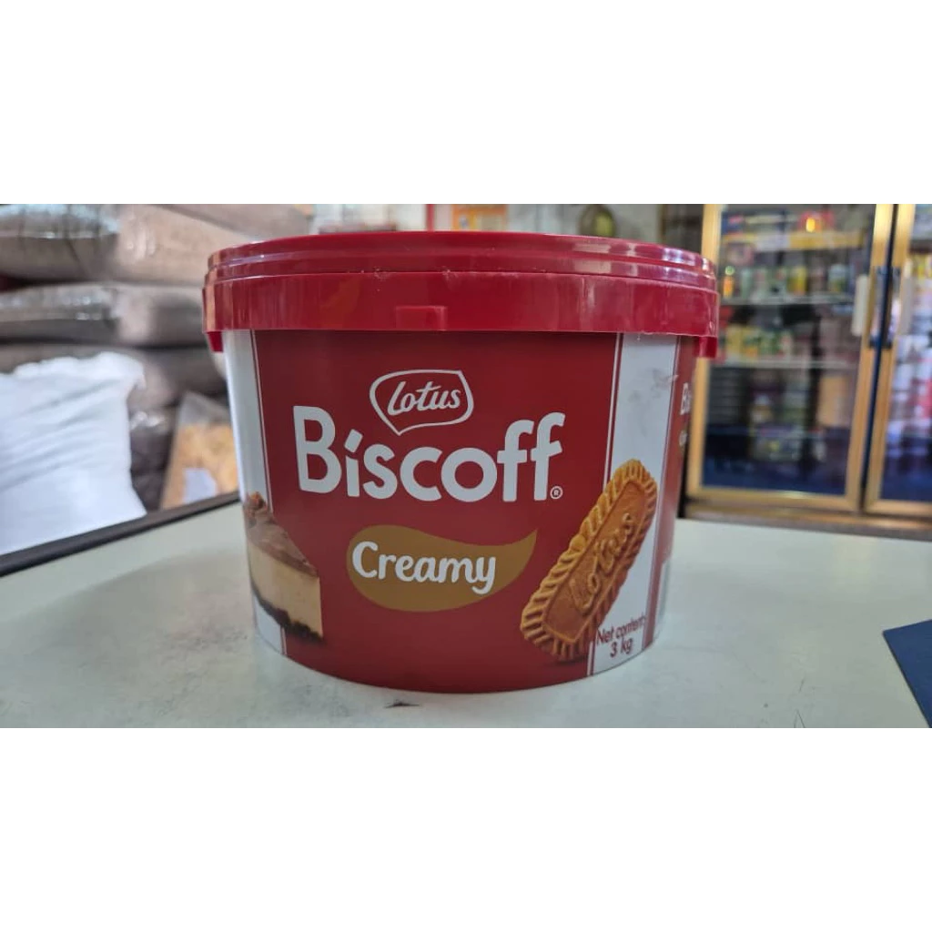 Lotus Biscoff Spread สเปรดรสคาราเมล เนื้อเนียนละเอียด ถังใหญ่ 3 กิโลกรัม สินค้าจากเบลเยียม BBF.27/04/26