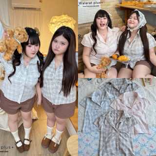 WP เชิ้ตคอปกแขนสั้น ลายสก็อต ดีเทลจับจีบที่อก🫶🏻 ไซส์ใหญ่ สาว…