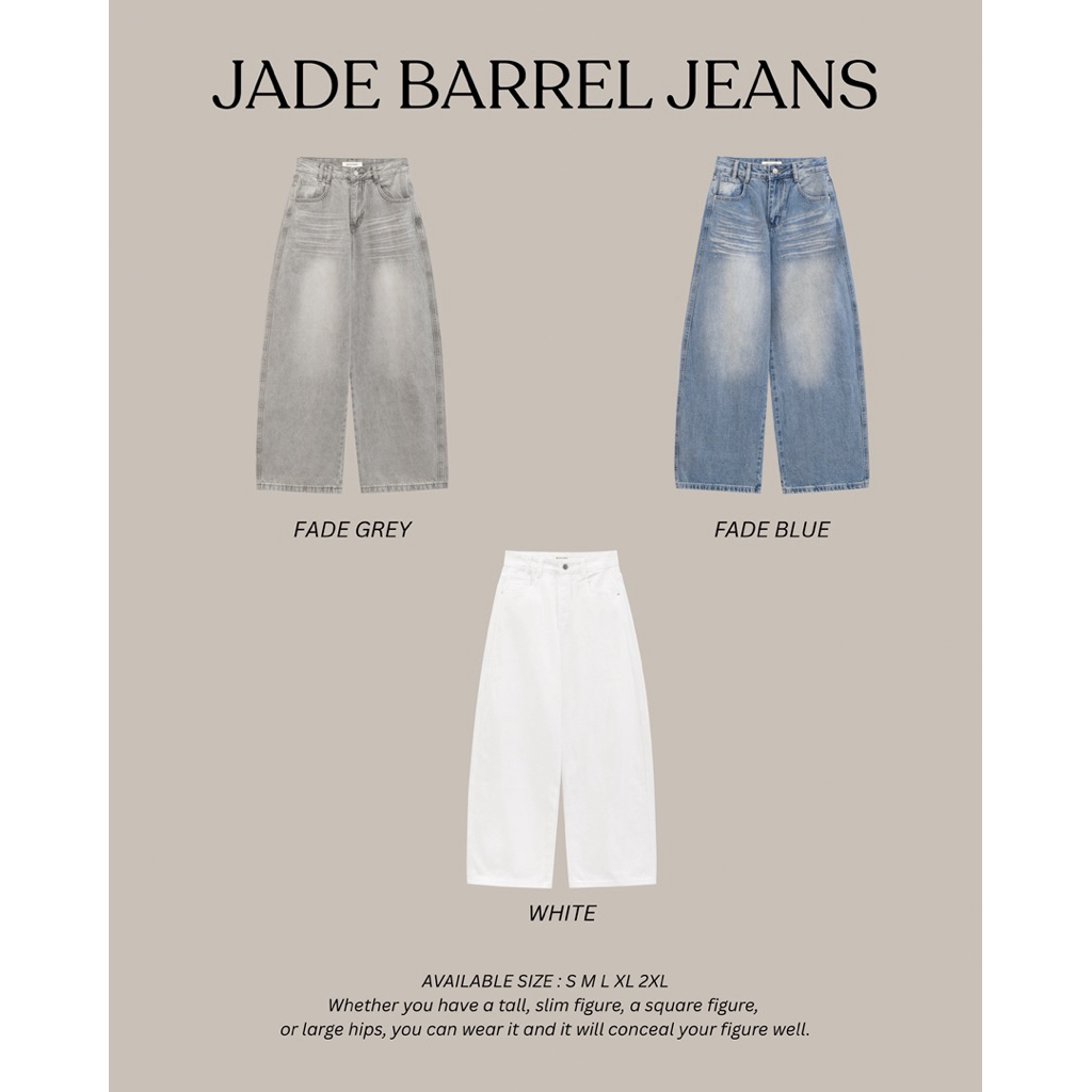 JS12207- JADE BARREL JEANS ทรงใหม่!