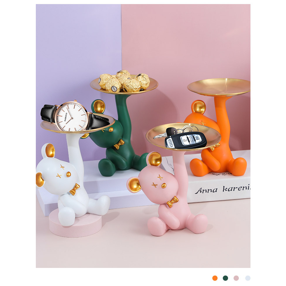 Violent Bear Key Storage Tray: ผลิตภัณฑ์เหมาะตกแต่งโต๊ะกาแฟห้องรับแขกครอบครัว ดีไซน์มินิมอลหรูหราเก็บของ