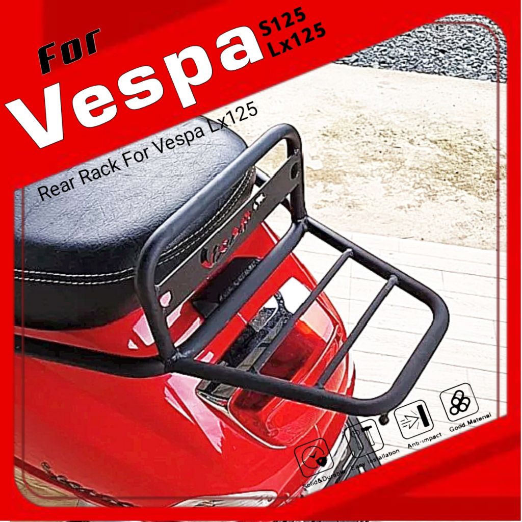 แร็คท้ายVespa Lx125,S125 ตะแกรงท้ายVespa Lx125