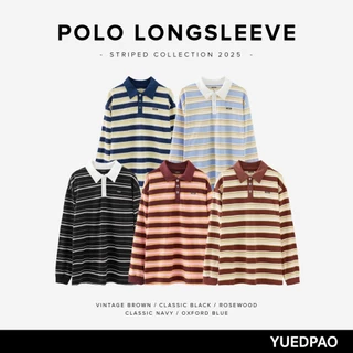 Yuedpao Polo Long Sleeve Striped ผ้าหนาทรงสวย ยับยากรีดง่าย เสื้อแขนยาว โปโลแขนยาว