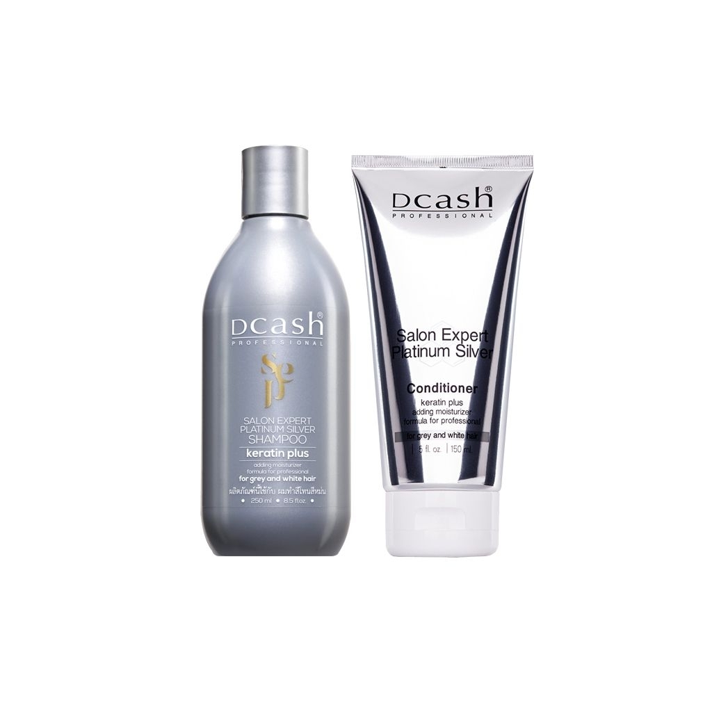 Dcash ดีแคช แชมพู ครีมนวด ม่วง โปรเฟสชันนอล ซาลอน เอ็กซ์เปิร์ท แพลตตินั่ม ซิลเวอร์ แชมพู 250มล. คอนด