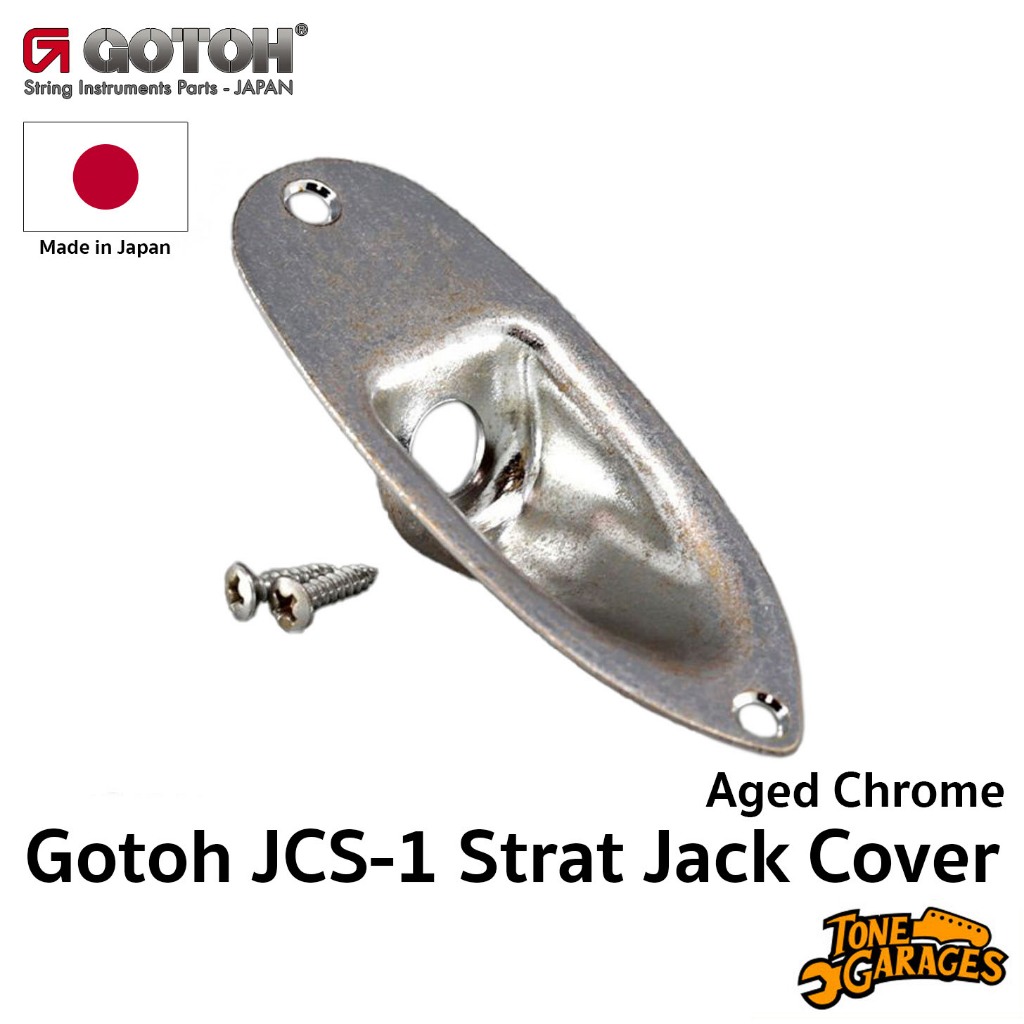 Gotoh JCS-1 Aged Chrome Strat Jack Cover ฝาปิดรูแจ็คกีต้าร์ Made in Japan