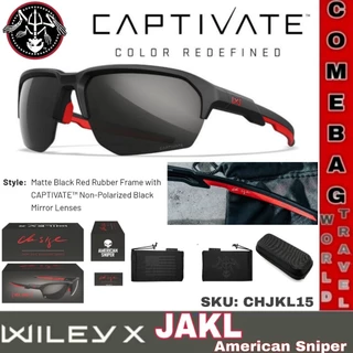 แว่นกันแดดWileyX JAKL American Sniper Brand Captivate แว่นตานิรภัยป้องกันแสง UV สำหรับการยิงปืนและกิจกรรมกลางแจ้ง ของแท้