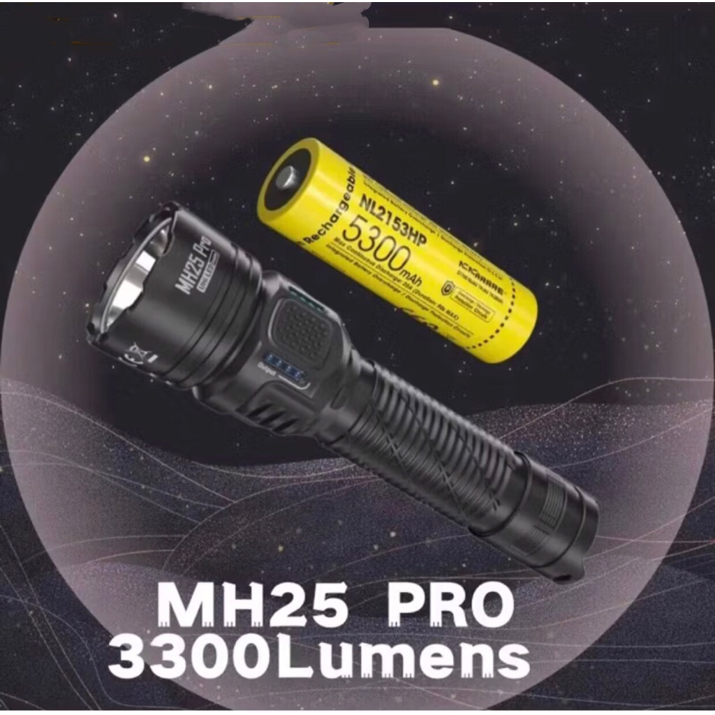 ไฟฉาย MH25 Pro / MH12 Pro uhi 40 LED 3300ลูเมน ไฟฉายขนาดกลาง21700แบตเตอรี่ Li-Ion ชาร์จได้สายชาร์จ U