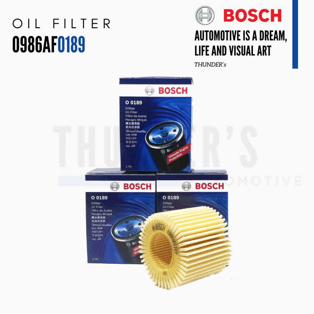 BOSCH Oil Filter กรองน้ำมันเครื่อง 0986AF0189 Lotus โลตัส Elise Mk3 S3 [11 - 21] 1.6 1ZR-FAE