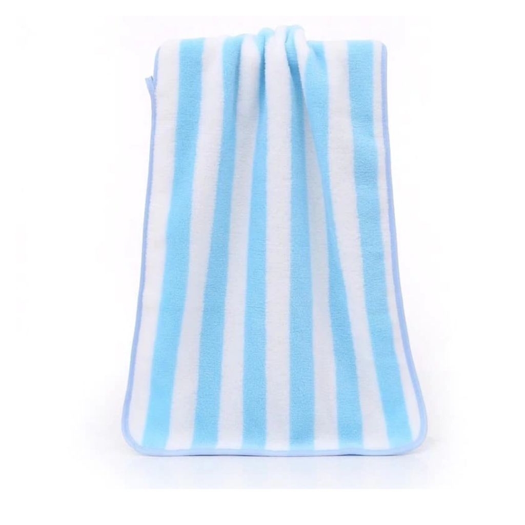 (1-6ชิ้น)ผ้าขนหนูนาโน ลายริ้ว35*75 cm เช็ดหน้า/เช็ดผมสีสวยราคาถูก ราคาส่ง ส่งฟรี - รูปที่ 2