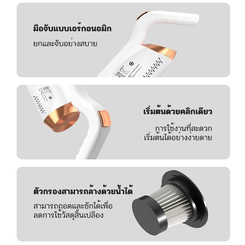 MEIYIJIA เครื่องดูดฝุ่นไร้สาย แรงดูดสูง เหมาะสำหรับอพาร์ทเมนท์ขนาดเล็ก เครื่องดูดฝุ่น thumbnail 9