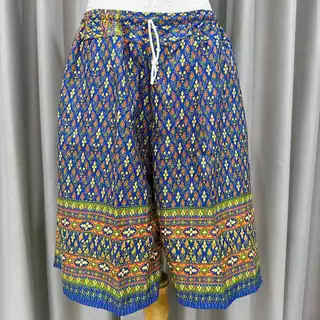 กางเกงผ้าถุงลายไทย เอวยาง มีกระเป๋าข้าง สีสวยผ้านิ่มใส่สบาย