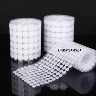 500คู่ พร้อมส่งในไทย ตีนตุ๊กแกวงกลมสีขาว กาวในตัว (1cm., 1.5 cm., 2cm., 2.5cm., 3cm.) 500คู่/แพ็ค
